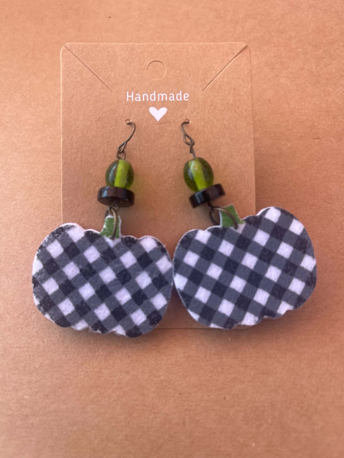 Plaid Pumpkin Earrings