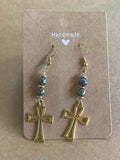 Gold Cross Earrings