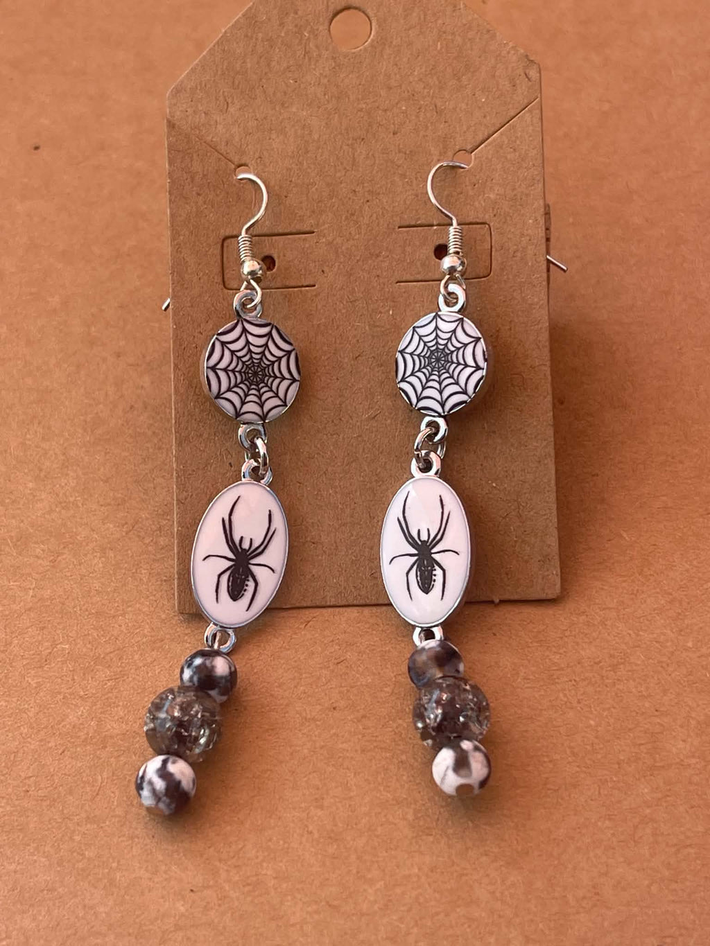 Spider with Web Earrings
