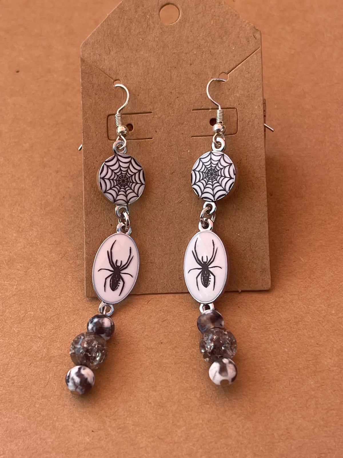 Spider with Web Earrings
