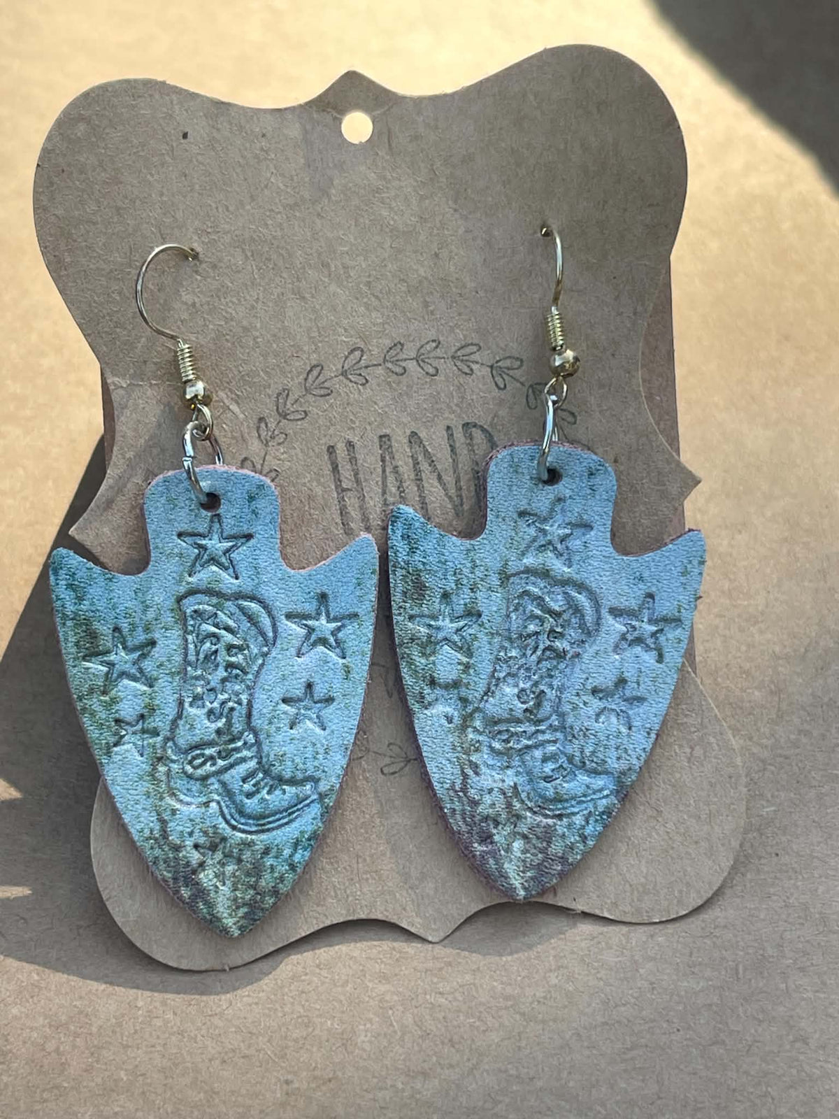 Stamped Leather Earrings